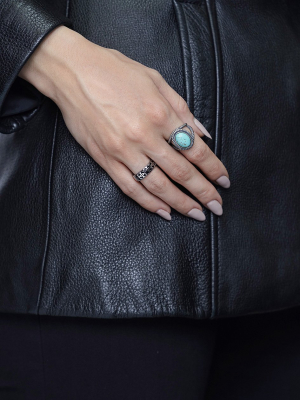 Women's Silver Ring With Turquoise Stone