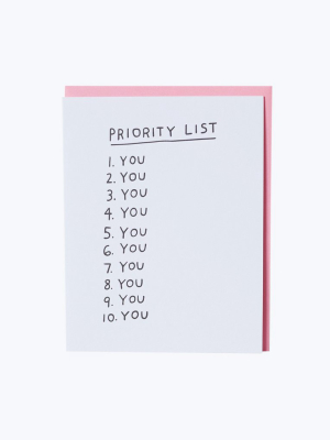 Priority List Card