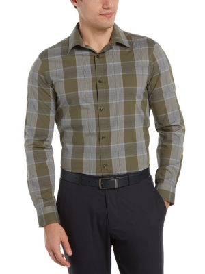 Slim Fit Multi Plaid Stretch Shirt