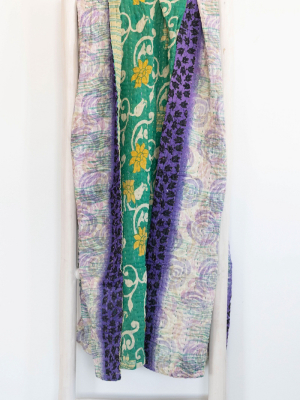 Connected Goods One-of-a-kind Kantha Quilted Throw Blanket No. 02878