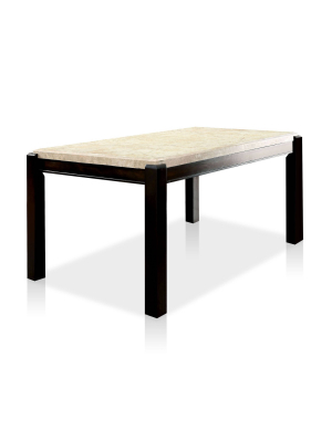 Lanbert Marble Table Top Dining Table Dark Walnut - Iohomes