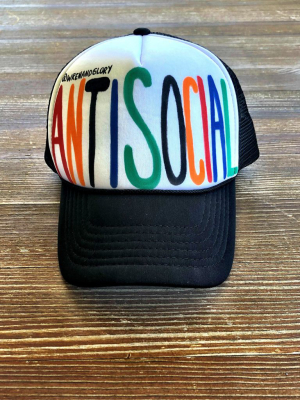 'anti Social' Painted Hat