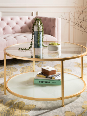 2 Tier Ivy Round Coffee Table Gold - Safavieh