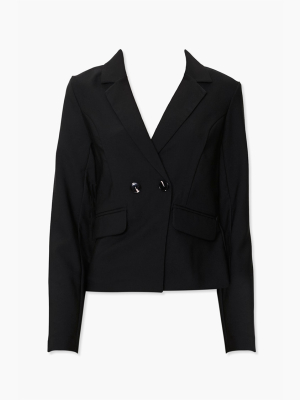 Notched Double-breasted Blazer