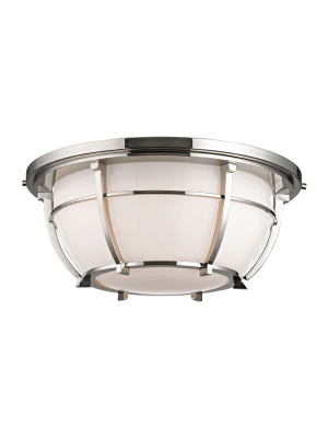 Hudson Valley Lighting Conrad 3-bulb Ceiling Lamp - Polished Nickel & Opal Glossy