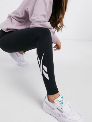 Reebok Side Logo Leggings In Black