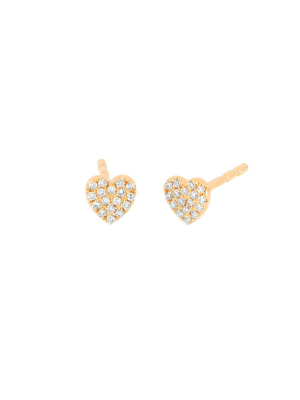 Baby Diamond Heart Studs - Rose Gold