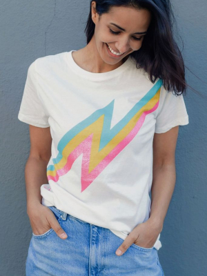 Maggie T-shirt - Off-white, Zap! Bright Lightning