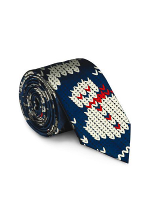 The Eggnog Aficionado | Navy Blue Snowman Tie