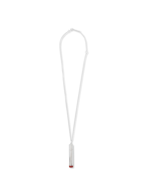 Ambush Pill Case Necklace Stone - Silver/red