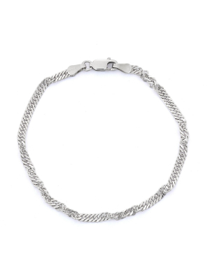 Tiara Sterling Silver Disco Chain Bracelet