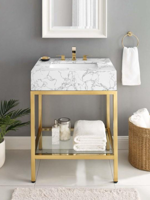 Scarlet 26" Gold Stainless Steel Bathroom Vanity