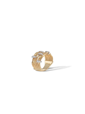 Marco Bicego® Marrakech Onde Collection 18k Yellow Gold And Diamond Multi Strand Ring