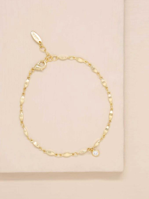 Day Dreamer 18k Gold Plated Anklet With Crystal Charm