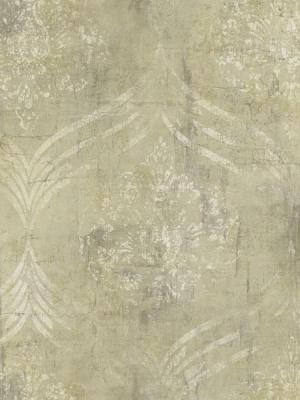 Brilliant Ogee Wallpaper In Pale Gold By Seabrook Wallcoverings