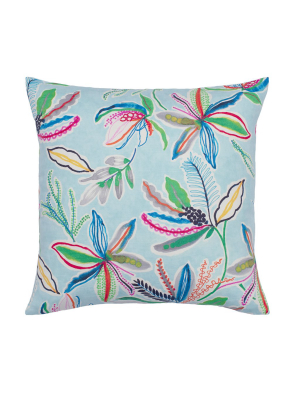 The Blue Tropics Square Throw Pillow