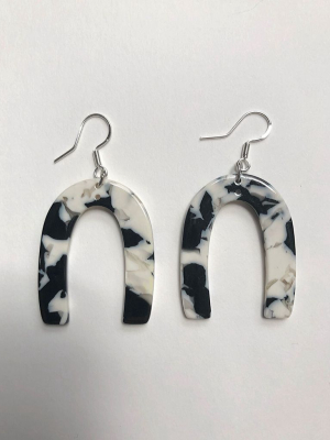 We Come In Peace Peace Earrings / Black & White