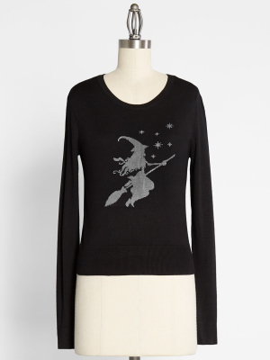 Modcloth X Collectif Something Wicked This Way Comes Sweater