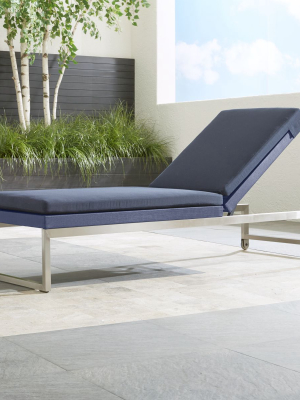 Dune Navy Chaise Lounge With Sunbrella ® Cushion