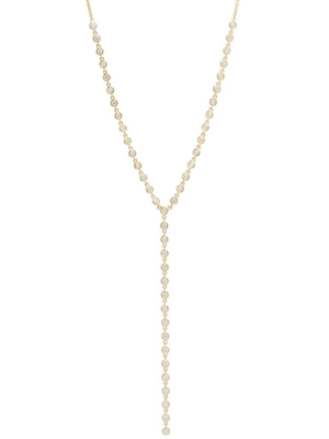 14k Long Tennis Diamond Lariat