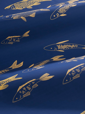 Vern Yip Gold Koi Shower Curtain Blue - Skl Home