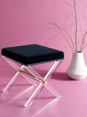 Jezebel Acrylic X Bench Gold/black - Safavieh