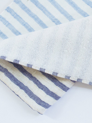 Yoshii Two Tone Stripe Hand Towel, Blue