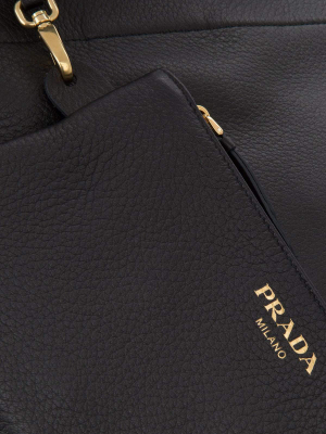 Prada Logo Plaque Tote Bag