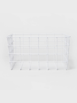 13" Rectangular Steel Decorative Baskets White - Room Essentials™