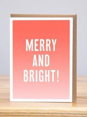 Holiday Card - Merry And Bright Ombre // Letterpress