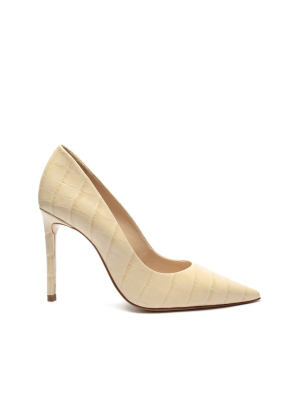 Lou Crocodile-embossed Leather Pump