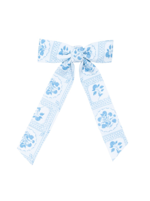 Girls Mosaic Floral Bow With Tails