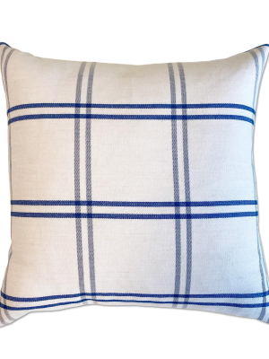 Schumacher Indigo Plaid Pillow, 18"