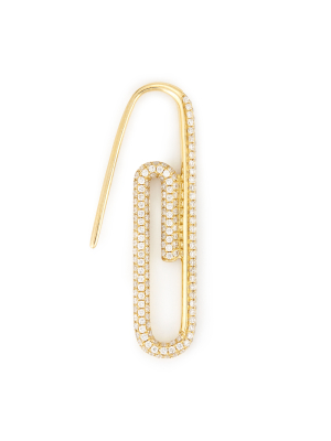 Diamond Paper Clip Earring