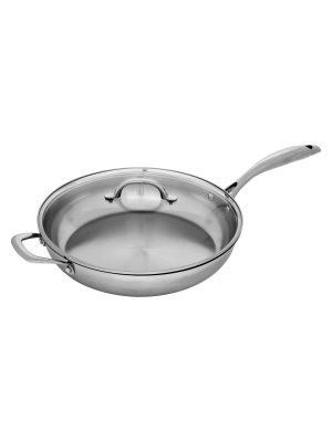 Swiss Diamond 12.5" Premium Stainless Steel Saute Pan With Lid