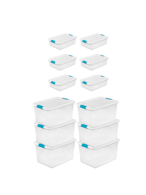 Sterilite 64 Quart And 32-quart Plastic Stacking Storage Container Box (12 Pack)