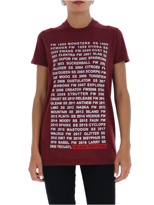 Rick Owens Drkshdw Text Print T-shirt