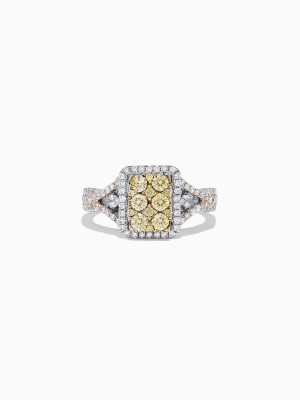 Effy Canare 14k Tri Tone Gold Yellow And White Diamond Ring, 1.03 Tcw