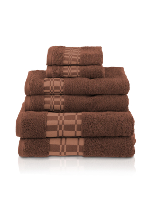 Blue Nile Mills Maury Combed Cotton Towel Set, 550 Gsm, 6-pieces