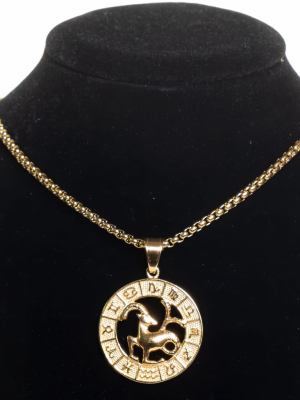 Dell Arte By Jean Claude Capricorn Zodiac Sign Pendant Necklace