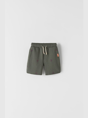 Piqué Shorts With Motif