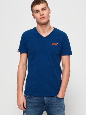 Orange Label Vintage Embroidery Vee Neck T-shirt