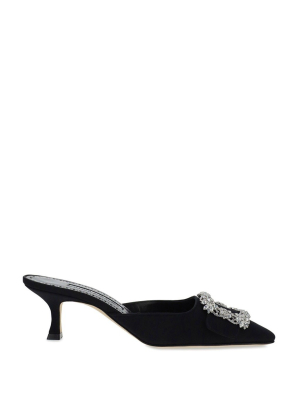 Manolo Blahnik Maysale Crystal-buckle Mules