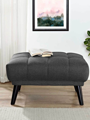 Banister Upholstered Fabric Ottoman Gray