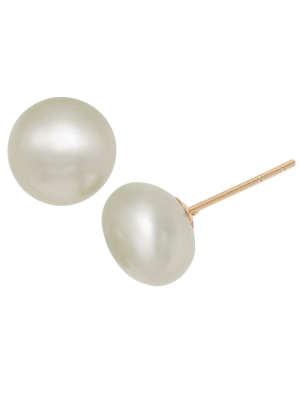 14k Yellow Gold 12mm Freshwater Pearl Stud Earrings