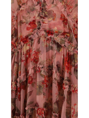 Zimmermann Cassia Ruffle-detailed Floral Print Mini Dress