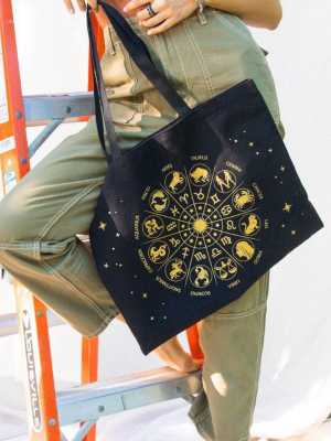 Cosmically Connected Zodiac Tote Bag