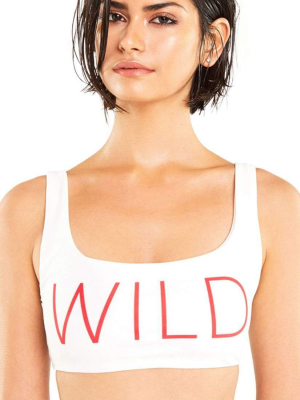 Wildfox "wild" Bikini Crop Top In White