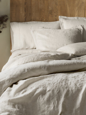 Relaxed Linen Duvet Cover - Natural Chambray