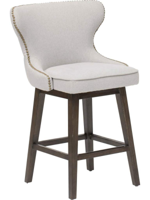 Ariana Swivel Counter Stool, Light Grey